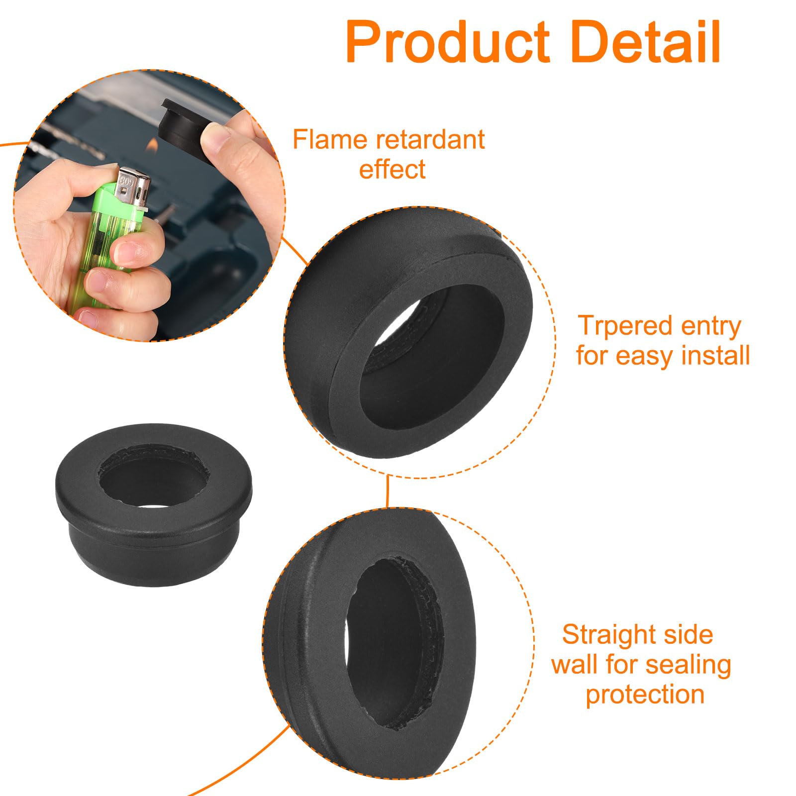 【新品】GO HOLE? CAP -Black-（HOLE 582） uxcell 4Pcs Rubber Grommets 1-1/4
